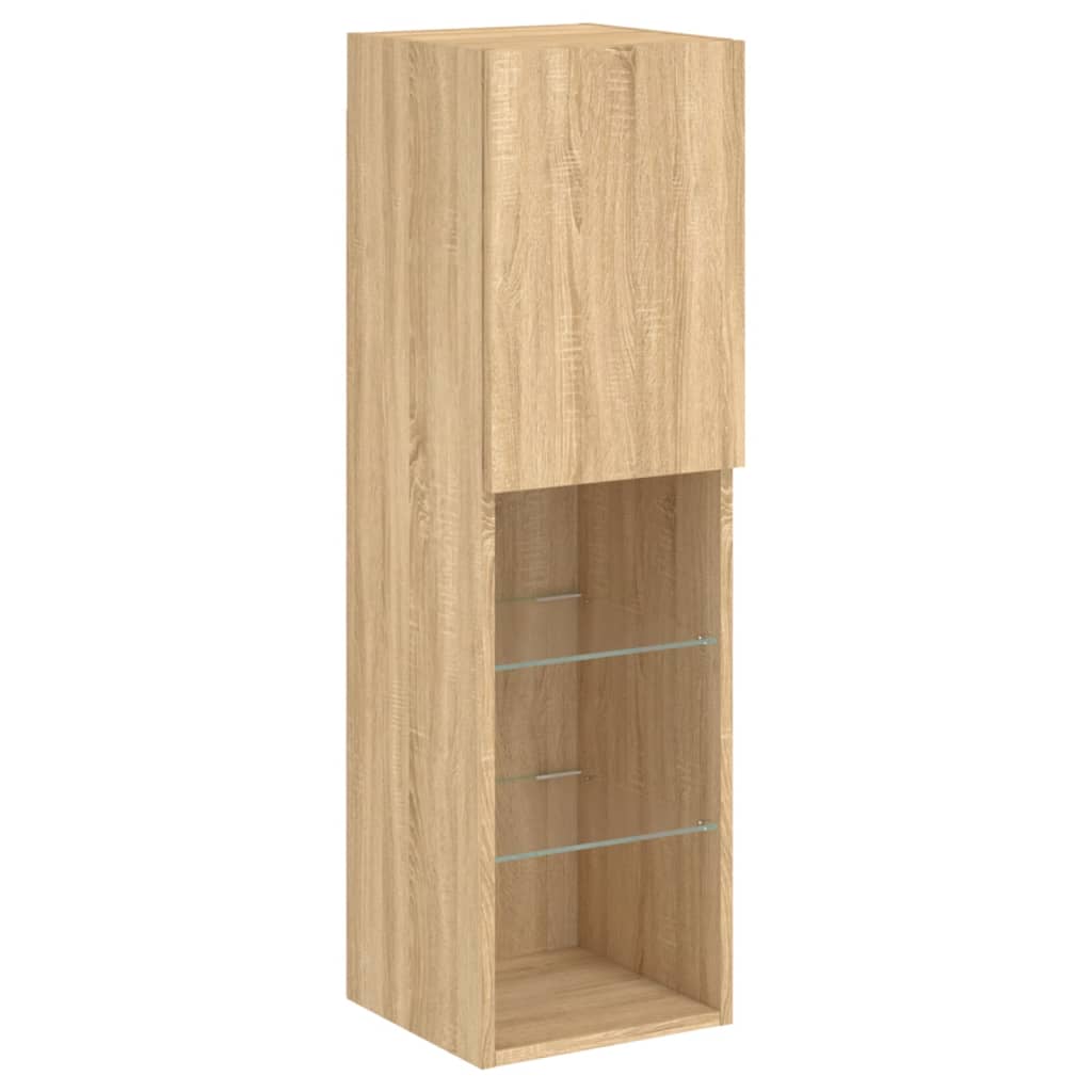 TV ormarić s LED svjetlima boja hrasta sonome 30,5x30x102 cm