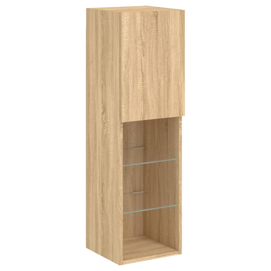 TV ormarići s LED svjetlima 2 kom boja hrasta 30,5x30x102 cm