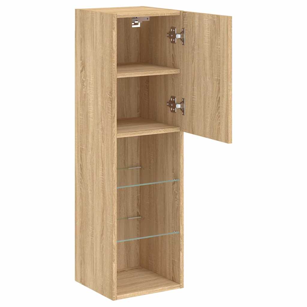 TV ormarići s LED svjetlima 2 kom boja hrasta 30,5x30x102 cm