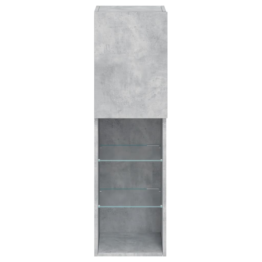 TV ormarić s LED svjetlima siva boja betona 30,5x30x102 cm