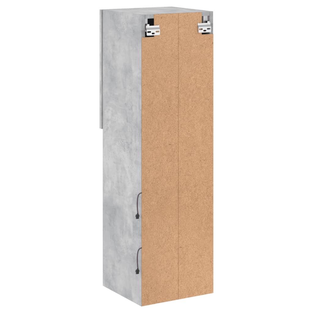 TV ormarić s LED svjetlima siva boja betona 30,5x30x102 cm