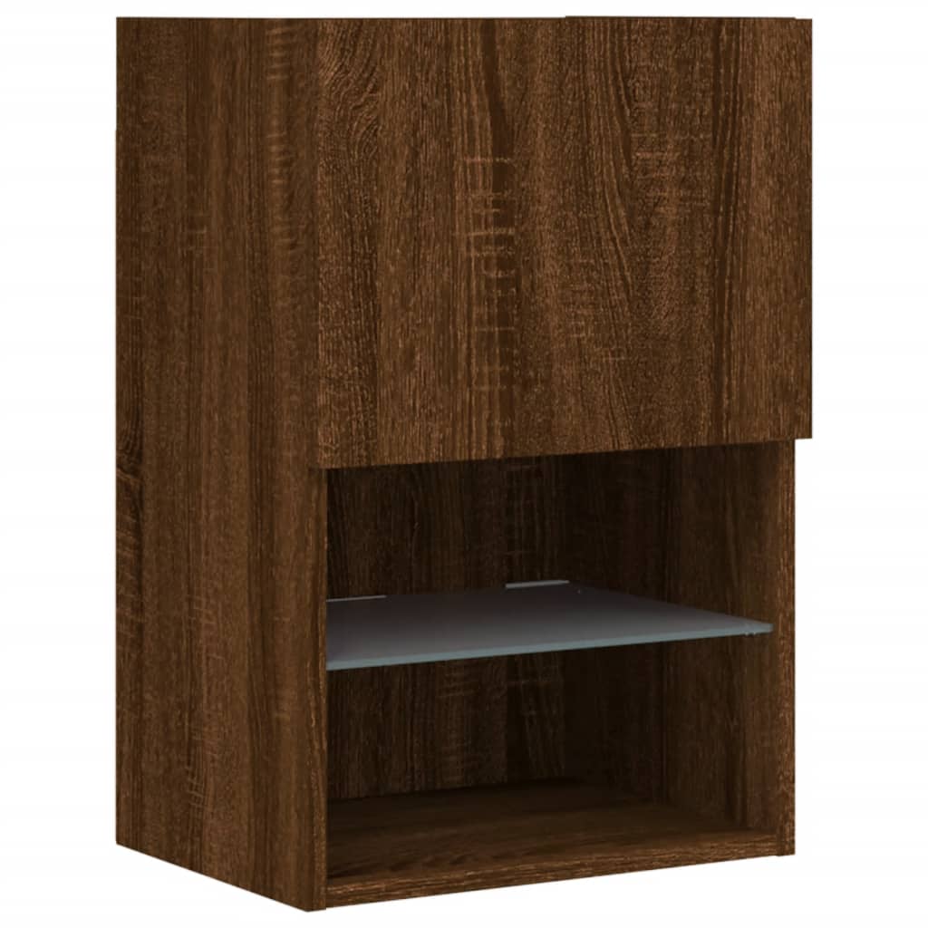 TV ormarić s LED svjetlima boja smeđeg hrasta 40,5x30x60 cm