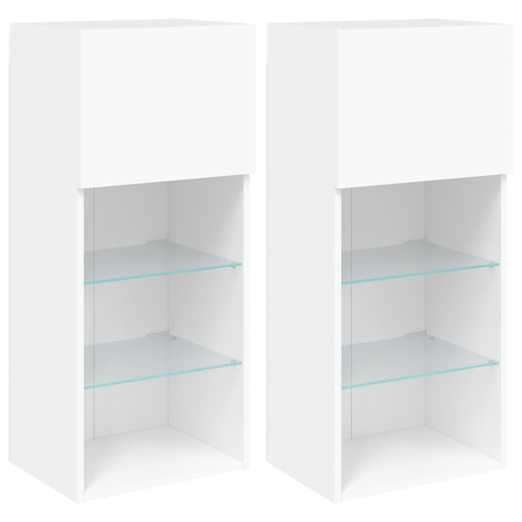 TV ormarići s LED svjetlima 2 kom bijeli 40,5 x 30 x 90 cm