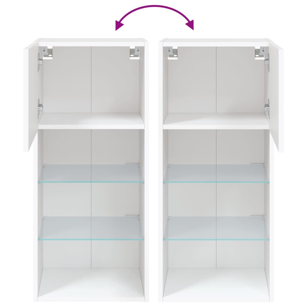 TV ormarići s LED svjetlima 2 kom bijeli 40,5 x 30 x 90 cm