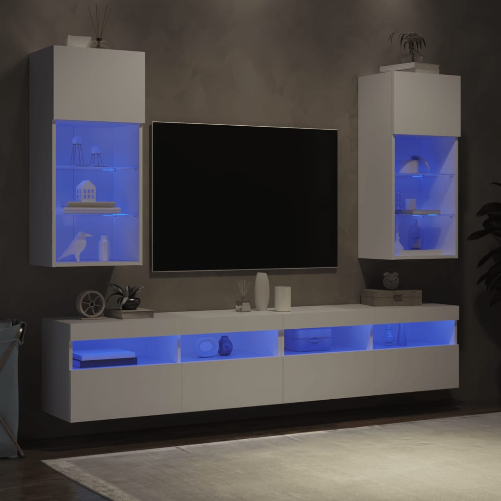 TV ormarići s LED svjetlima 2 kom bijeli 40,5 x 30 x 90 cm