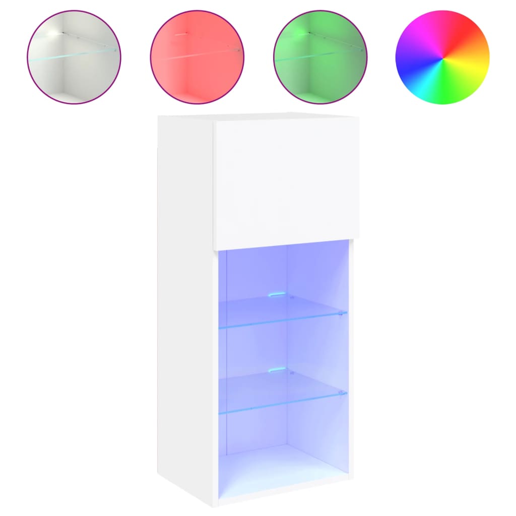 TV ormarići s LED svjetlima 2 kom bijeli 40,5 x 30 x 90 cm