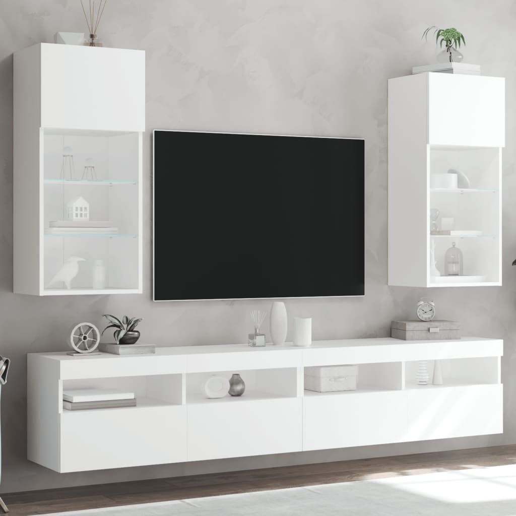 TV ormarići s LED svjetlima 2 kom bijeli 40,5 x 30 x 90 cm