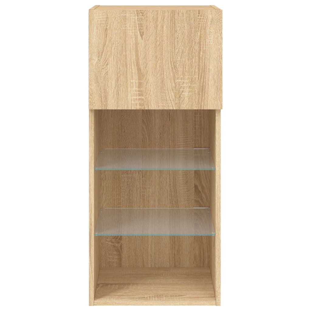 TV ormarići s LED svjetlima 2 kom boja hrasta 40,5 x 30 x 90 cm