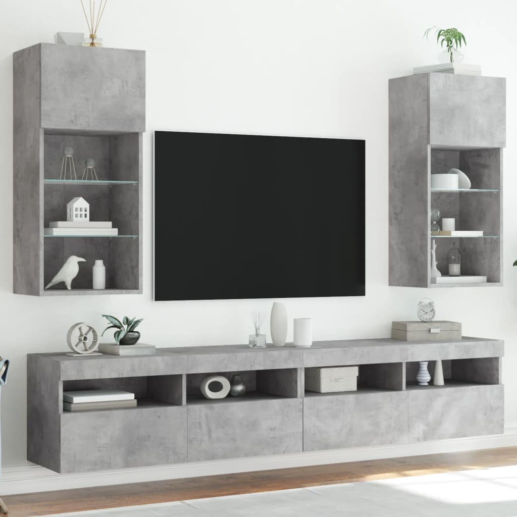 TV ormarići s LED svjetlima boja hrasta