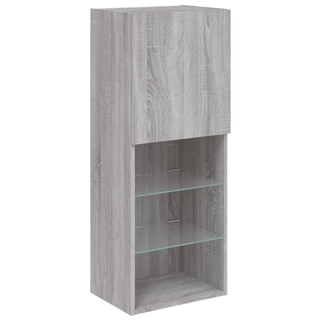 TV ormarić s LED svjetlima boja hrasta 40,5x30x102 cm