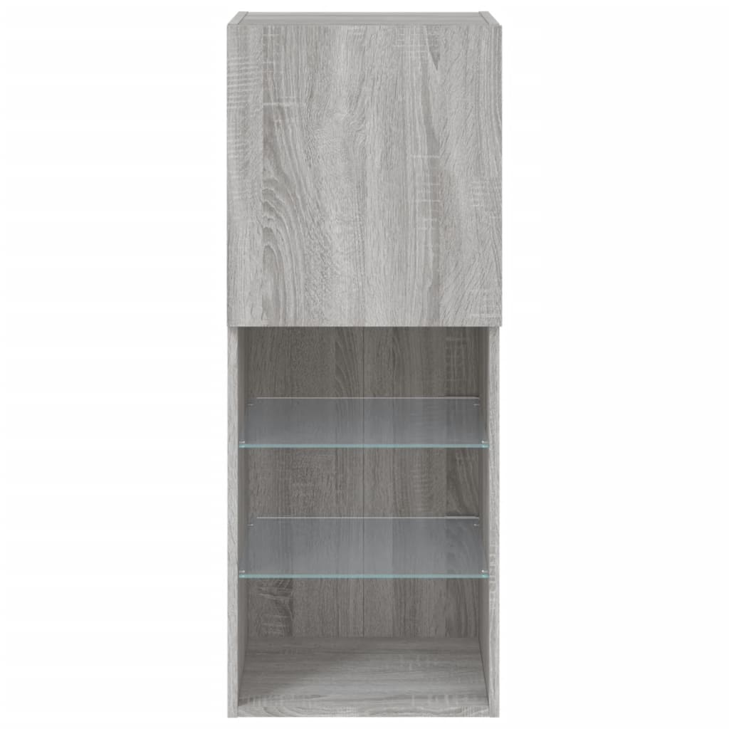 TV ormarić s LED svjetlima boja hrasta 40,5x30x102 cm