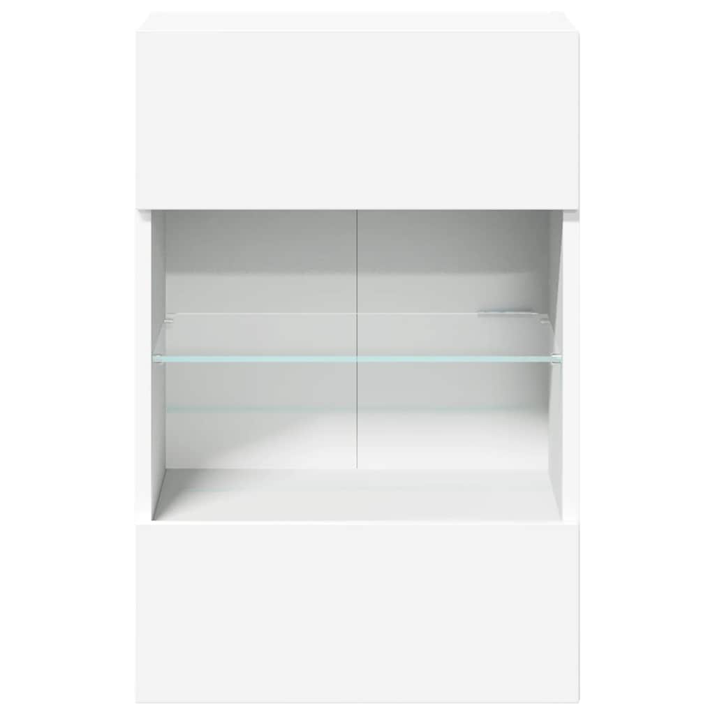 Zidni ormarići s LED svjetlima za TV 2 kom bijeli 40x30x60,5 cm