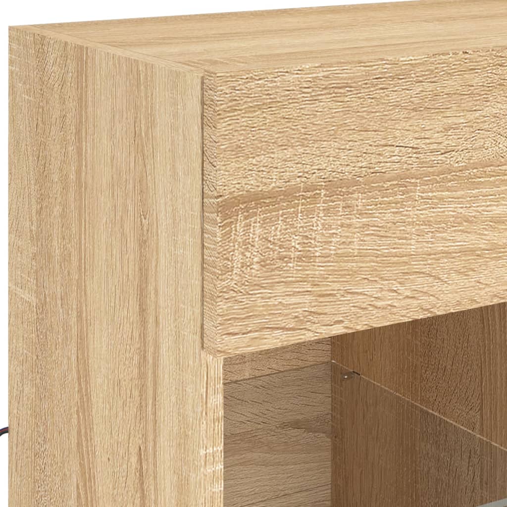 Zidni TV ormarić s LED svjetlima boja hrasta 58,5x30x60,5 cm Smeđa