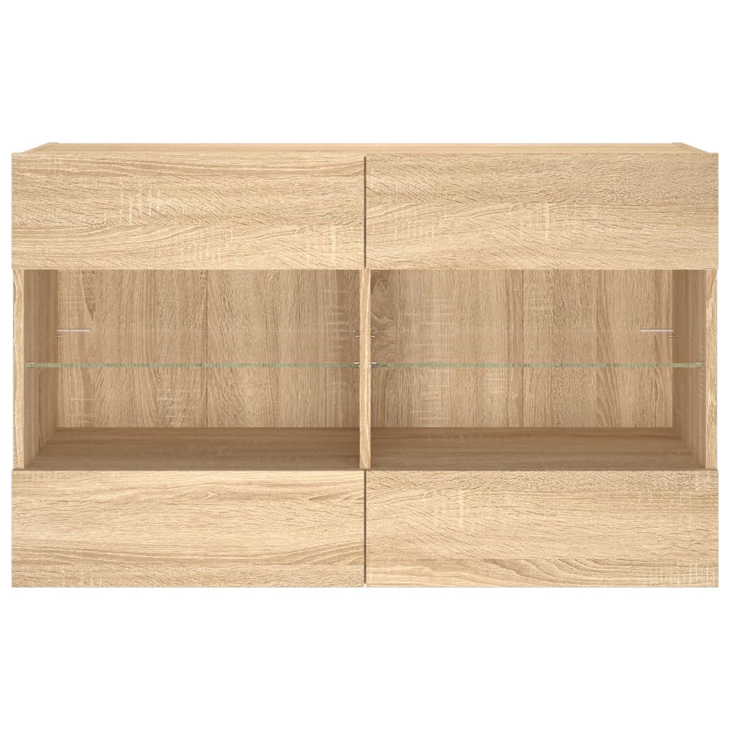 Zidni TV ormarić s LED svjetlima boja hrasta 98,5x30x60,5 cm