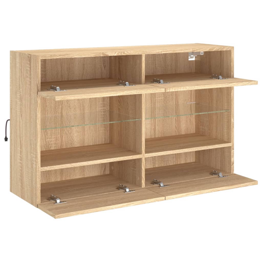 Zidni TV ormarić s LED svjetlima boja hrasta 98,5x30x60,5 cm