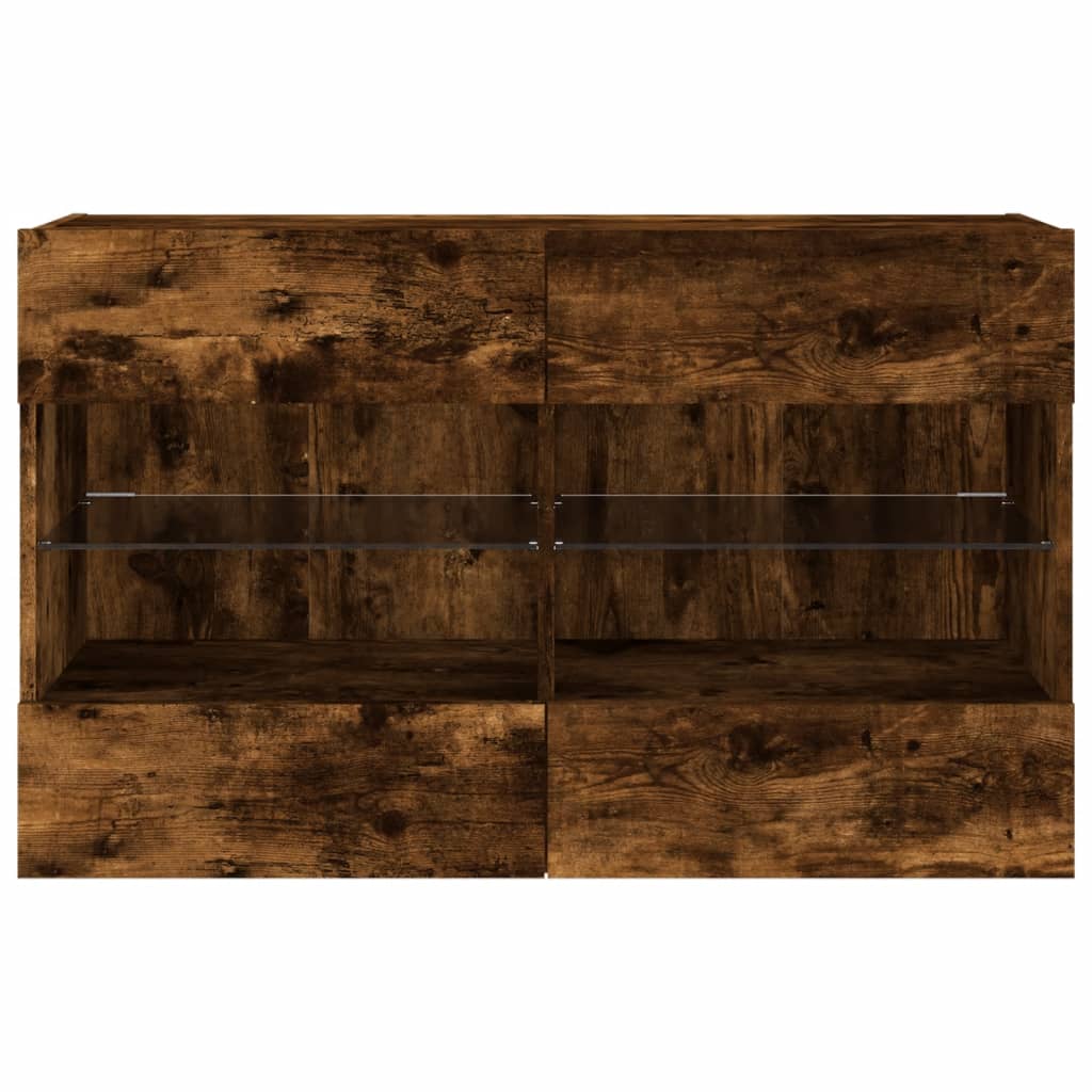 Zidni TV ormarić s LED svjetlima boja hrasta 98,5x30x60,5 cm