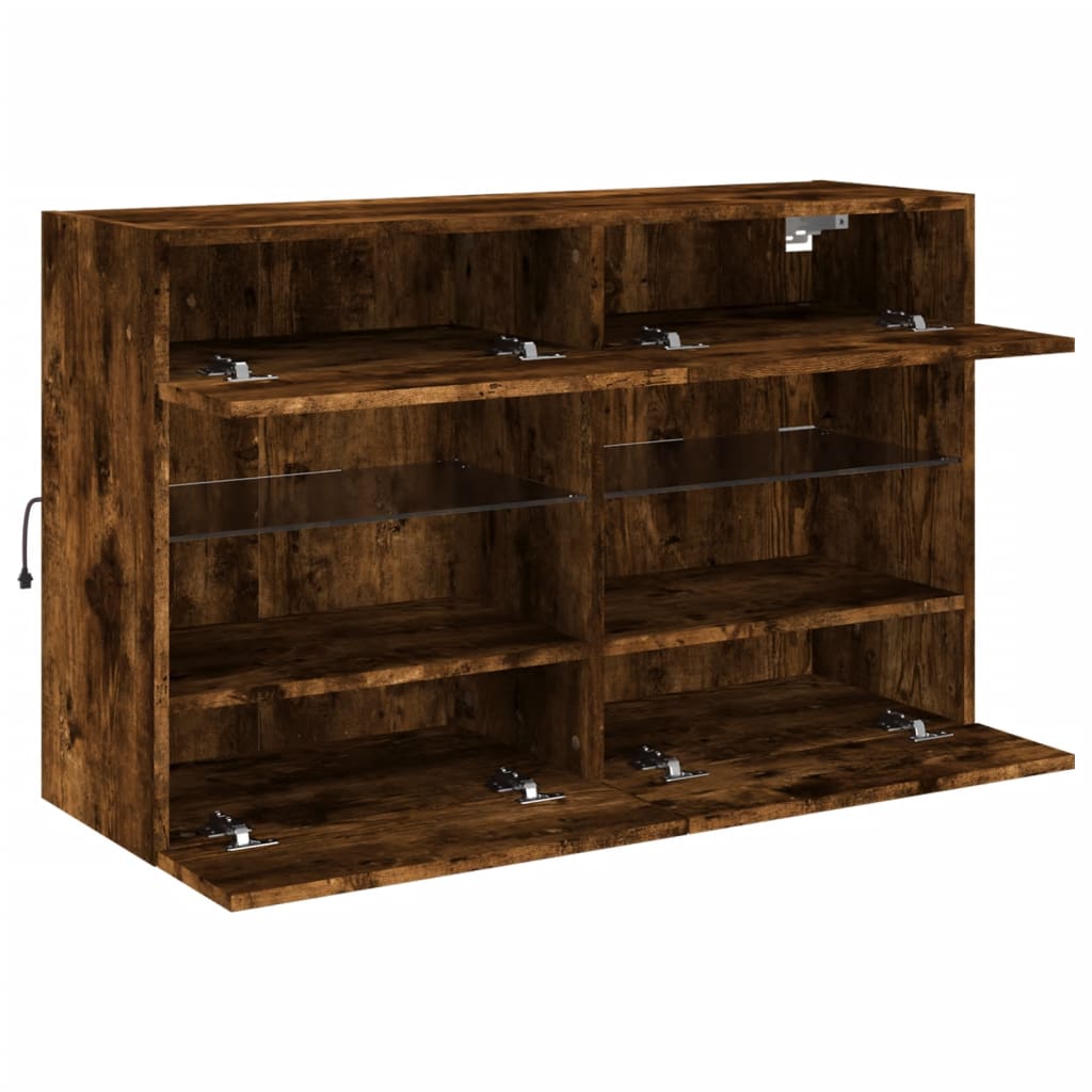 Zidni TV ormarić s LED svjetlima boja hrasta 98,5x30x60,5 cm