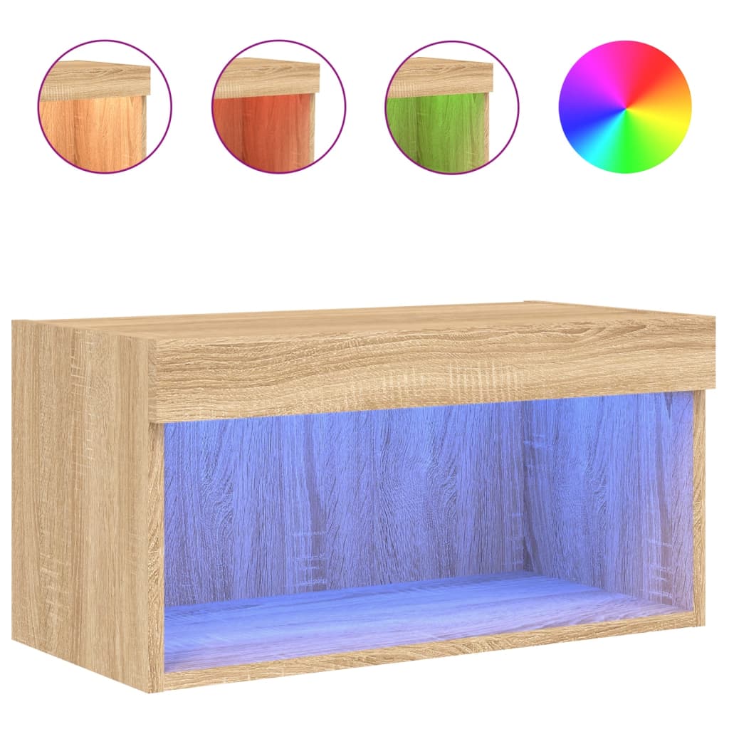 TV ormarić s LED svjetlima boja hrasta sonome 60 x 30 x 30 cm