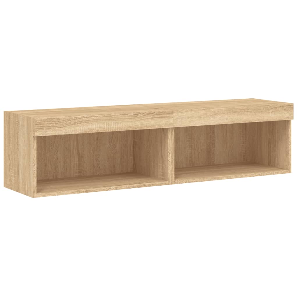 TV ormarići s LED svjetlima 2 kom boja hrasta 60x30x30 cm