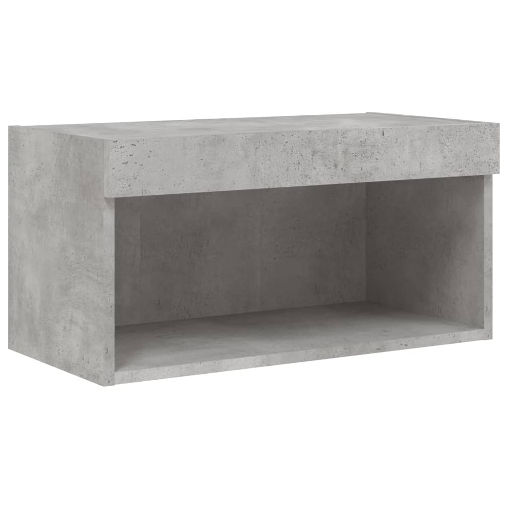 TV ormarić s LED svjetlima siva boja betona 60x30x30 cm
