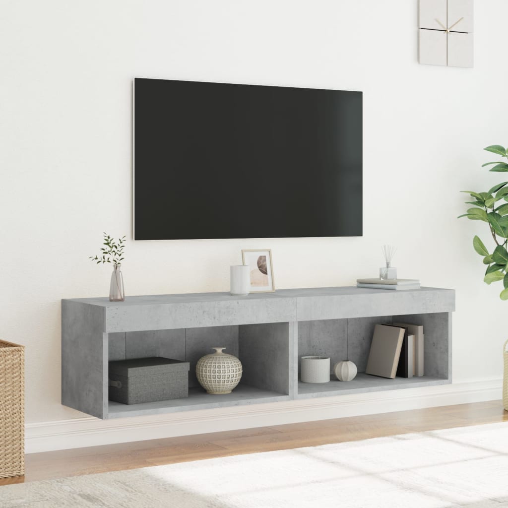 TV ormarići s LED svjetlima 2 kom boja betona 60x30x30 cm