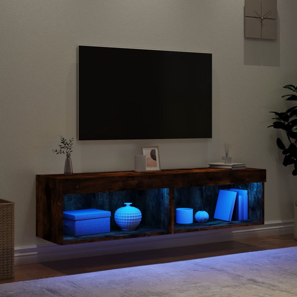 TV ormarići s LED svjetlima 2 kom boja hrasta 60x30x30 cm