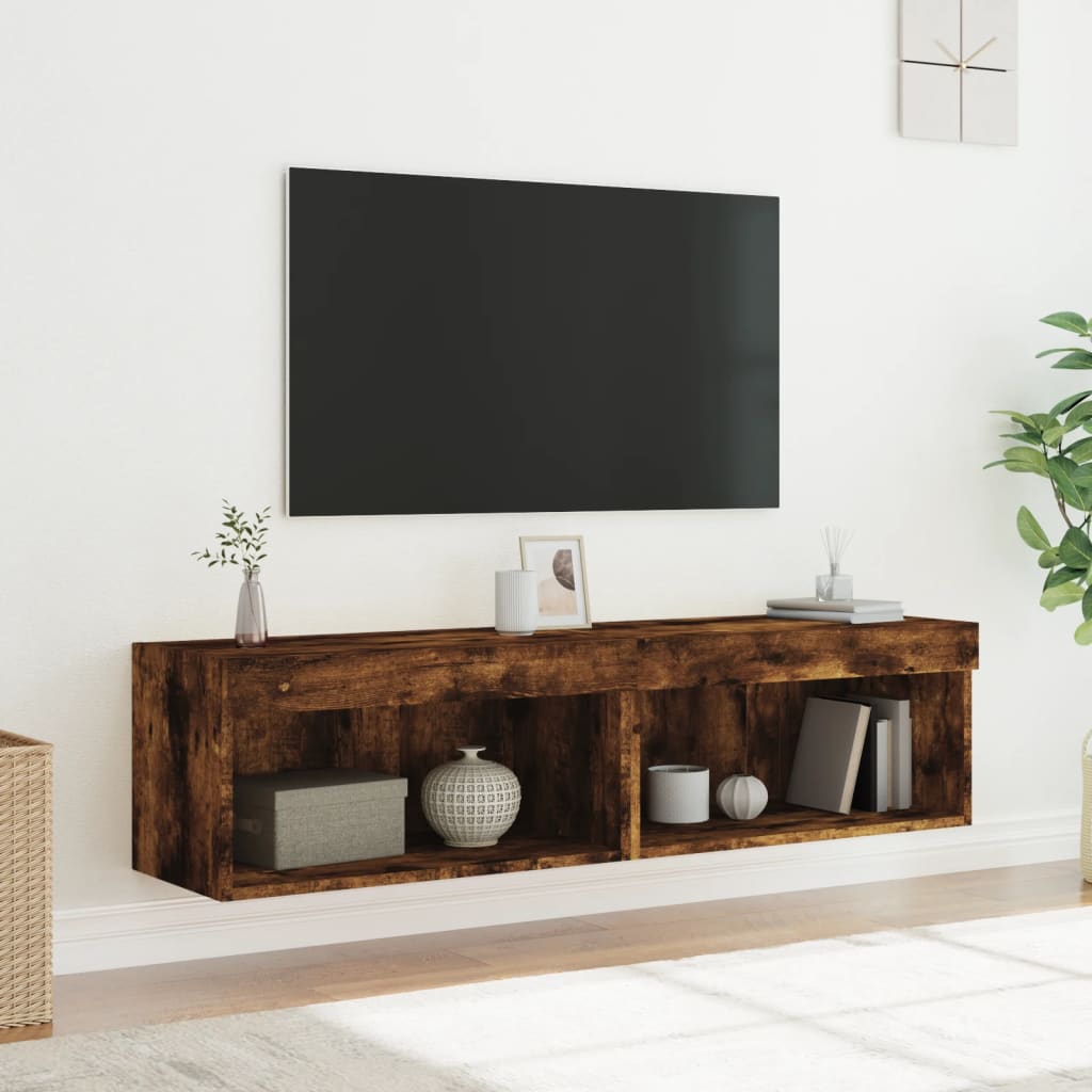 TV ormarići s LED svjetlima 2 kom boja hrasta 60x30x30 cm