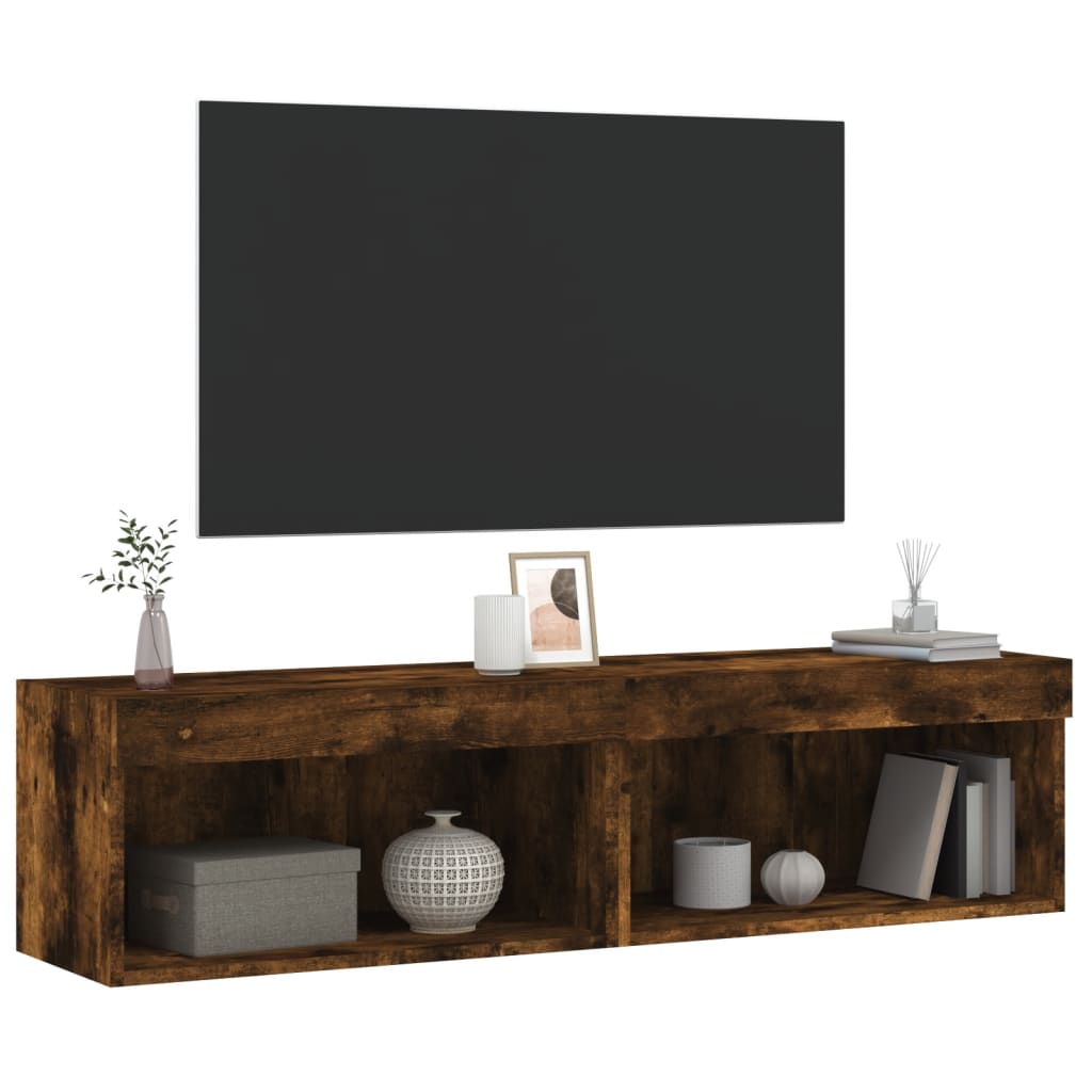 TV ormarići s LED svjetlima 2 kom boja hrasta 60x30x30 cm