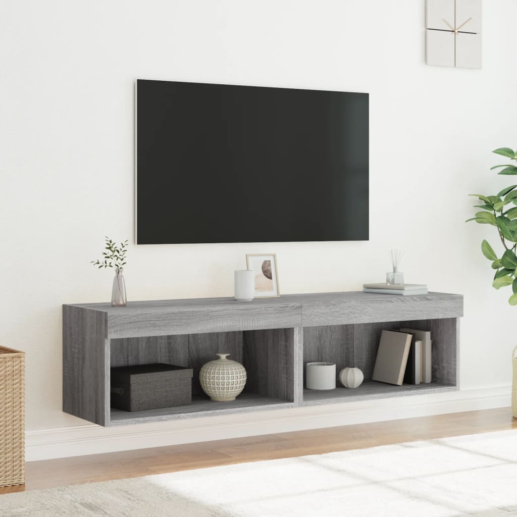 TV ormarići s LED svjetlima 2 kom boja hrasta 60x30x30 cm