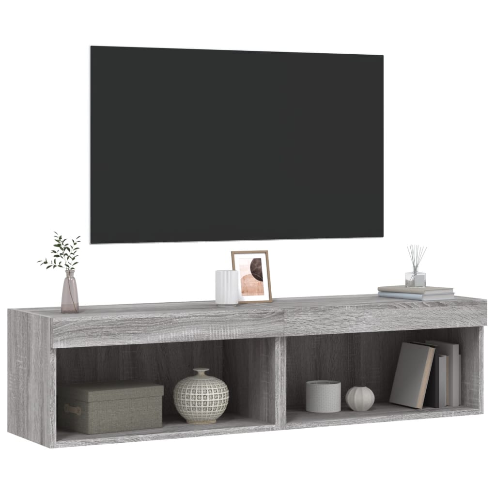 TV ormarići s LED svjetlima 2 kom boja hrasta 60x30x30 cm