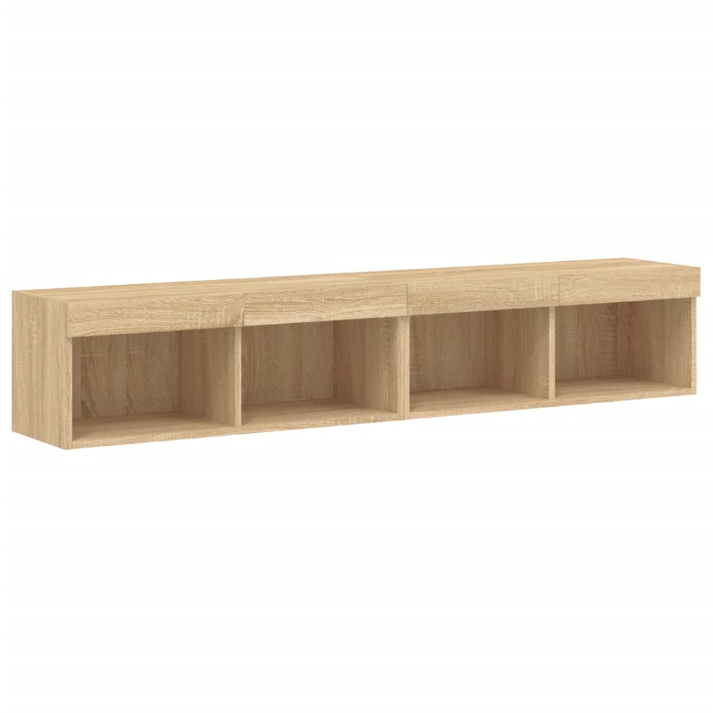 TV ormarići s LED svjetlima 2 kom boja hrasta 80x30x30 cm