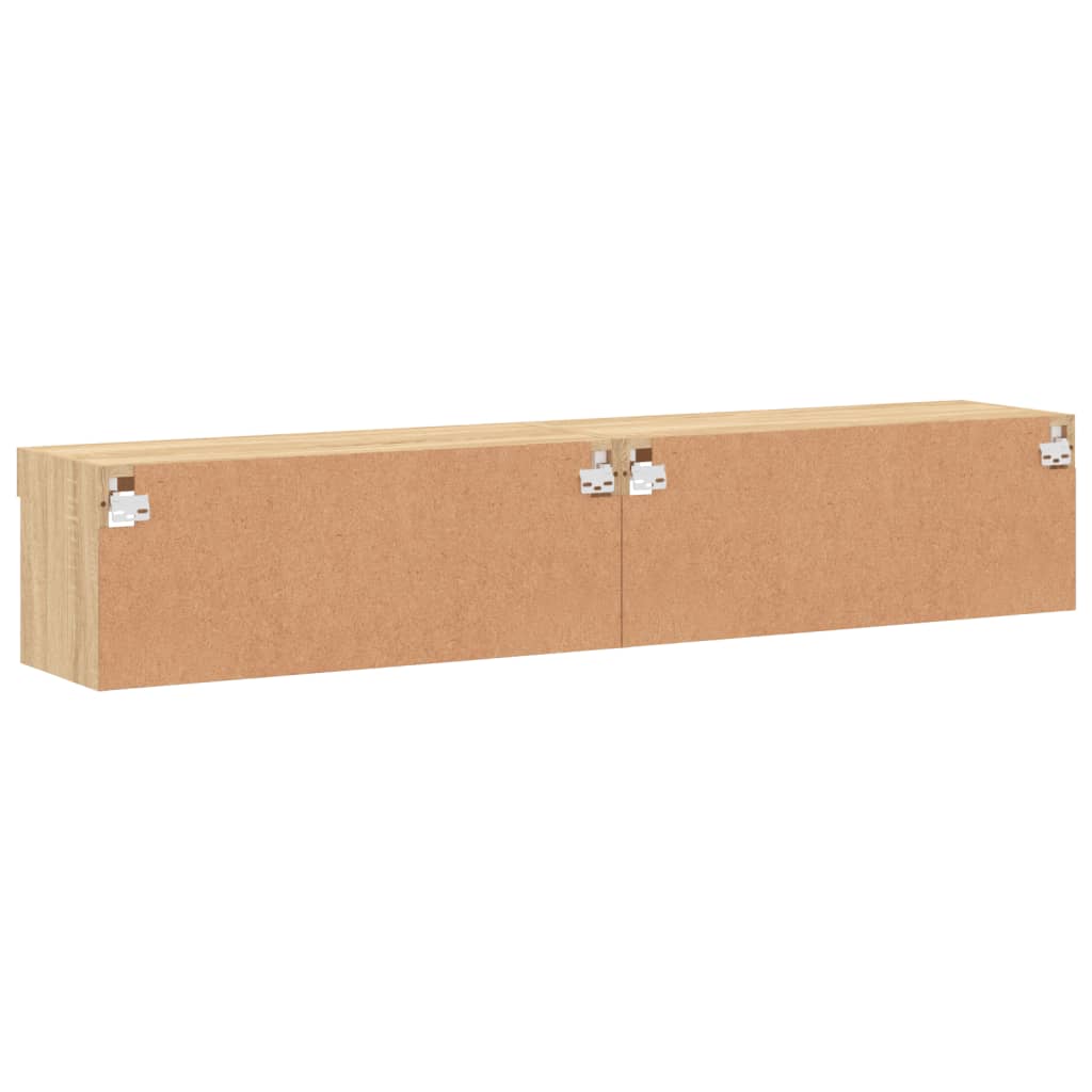 TV ormarići s LED svjetlima 2 kom boja hrasta 80x30x30 cm
