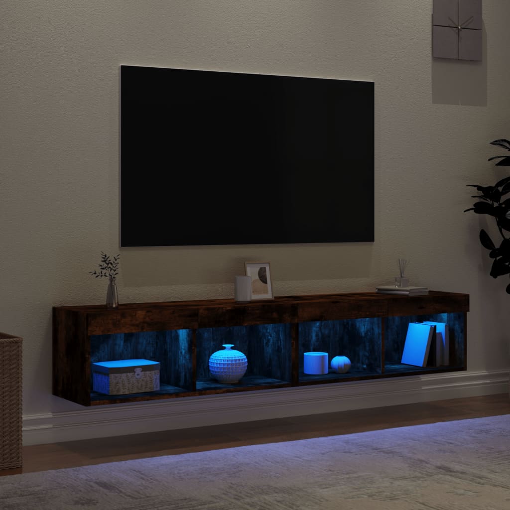 TV ormarići s LED svjetlima 2 kom boja hrasta 80x30x30 cm
