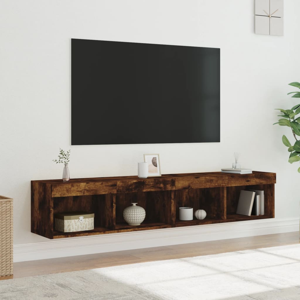 TV ormarići s LED svjetlima 2 kom boja hrasta 80x30x30 cm
