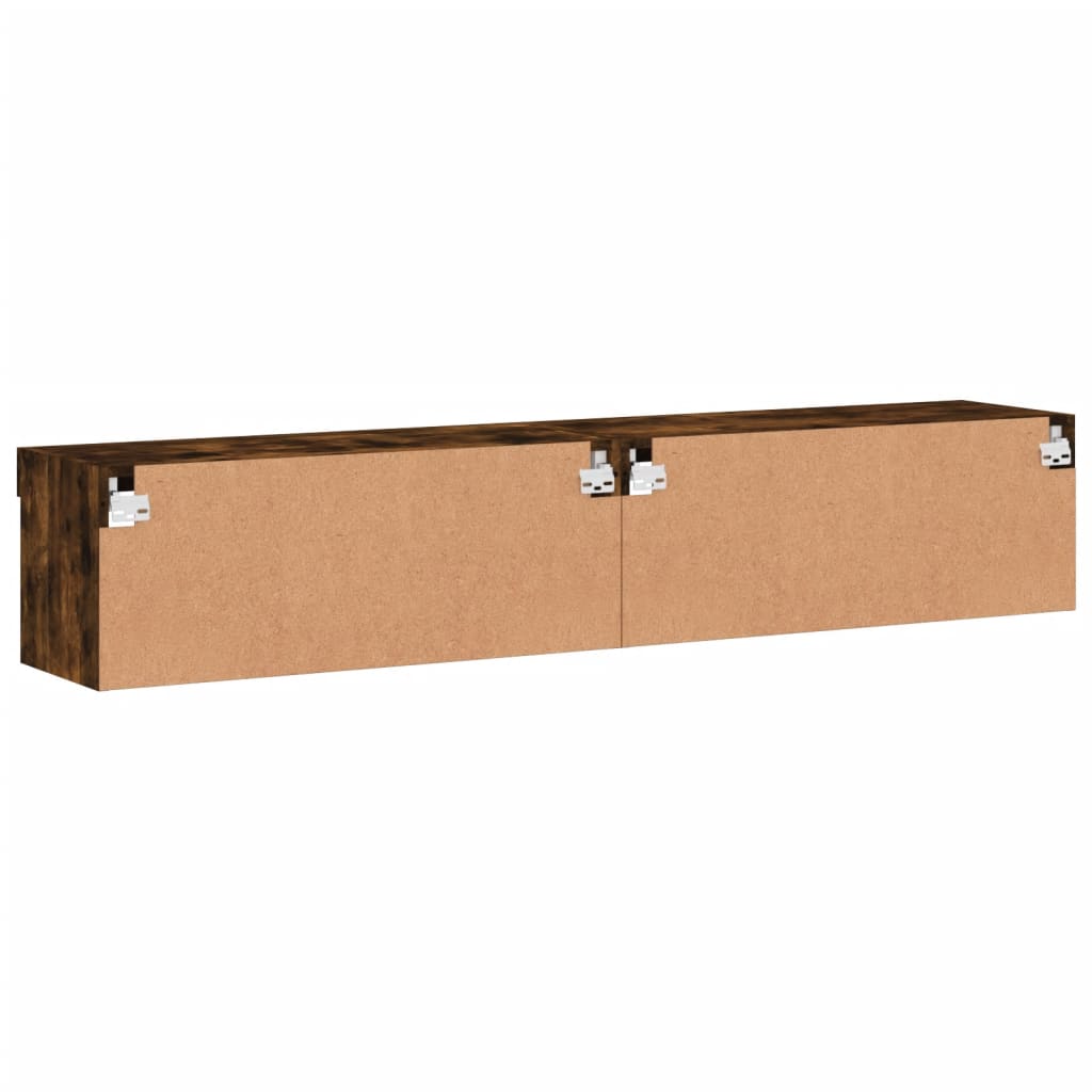TV ormarići s LED svjetlima 2 kom boja hrasta 80x30x30 cm