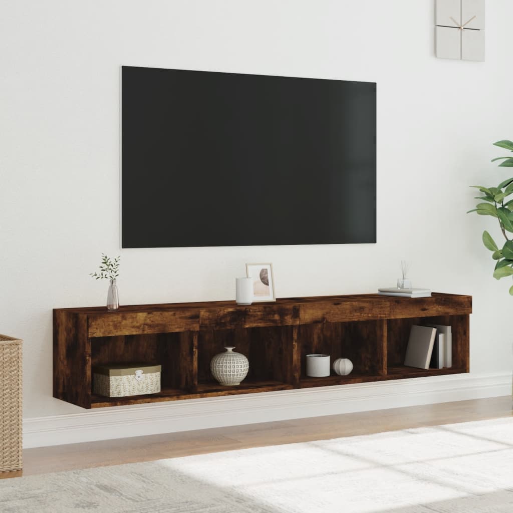 TV ormarići s LED svjetlima 2 kom boja hrasta 80x30x30 cm