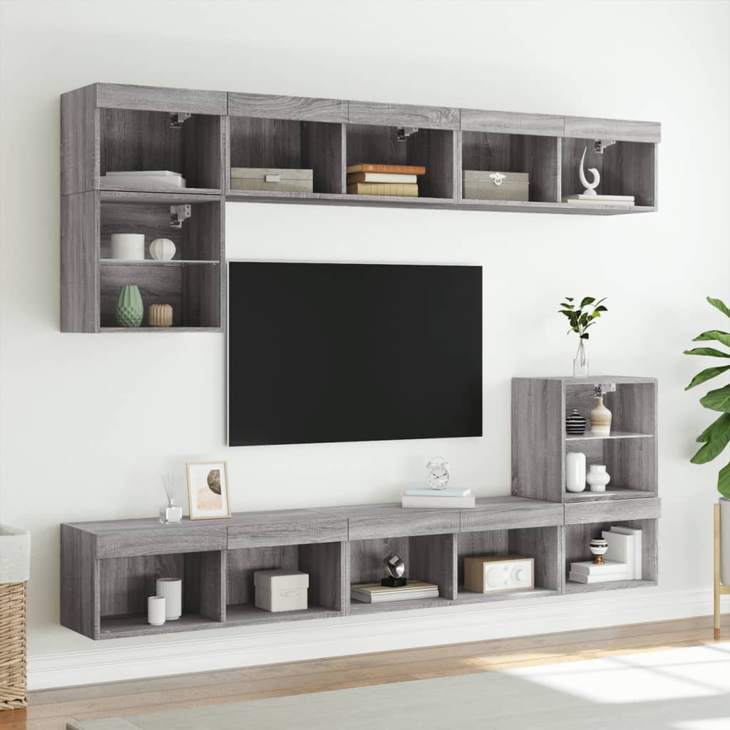 TV ormarići s LED svjetlima 2 kom boja hrasta 80x30x30 cm