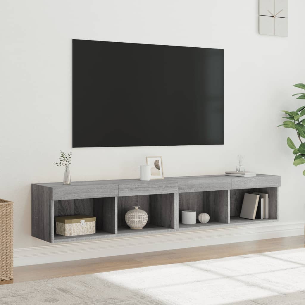 TV ormarići s LED svjetlima 2 kom boja hrasta 80x30x30 cm