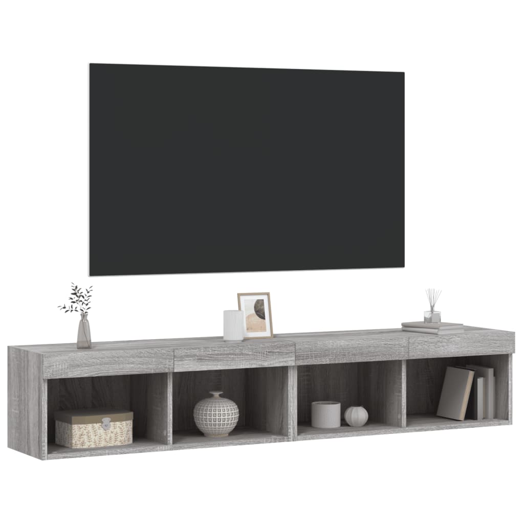 TV ormarići s LED svjetlima 2 kom boja hrasta 80x30x30 cm