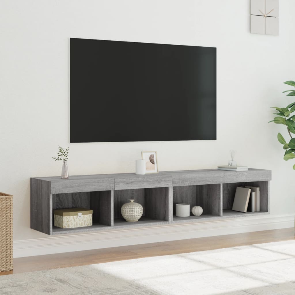 TV ormarići s LED svjetlima 2 kom boja hrasta 80x30x30 cm