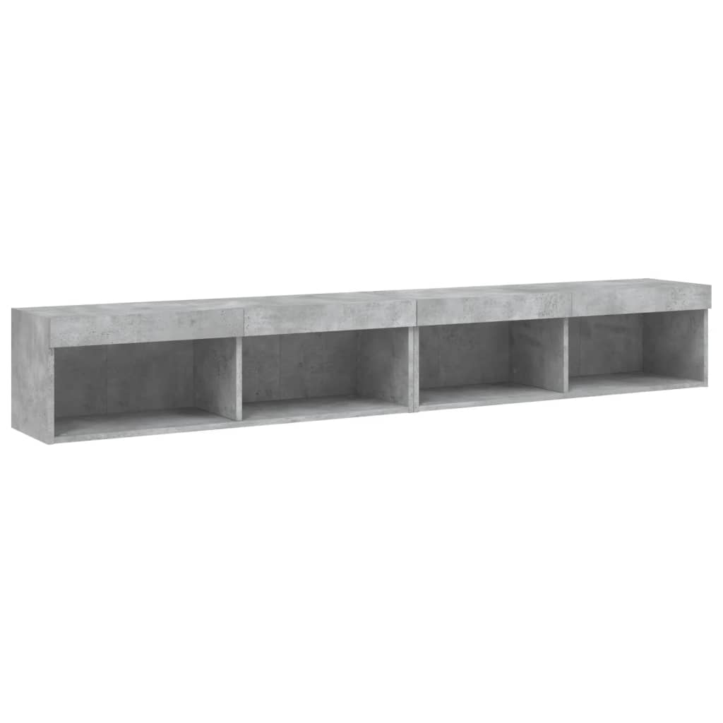 TV ormarići s LED svjetlima 2 kom boja betona 100x30x30 cm