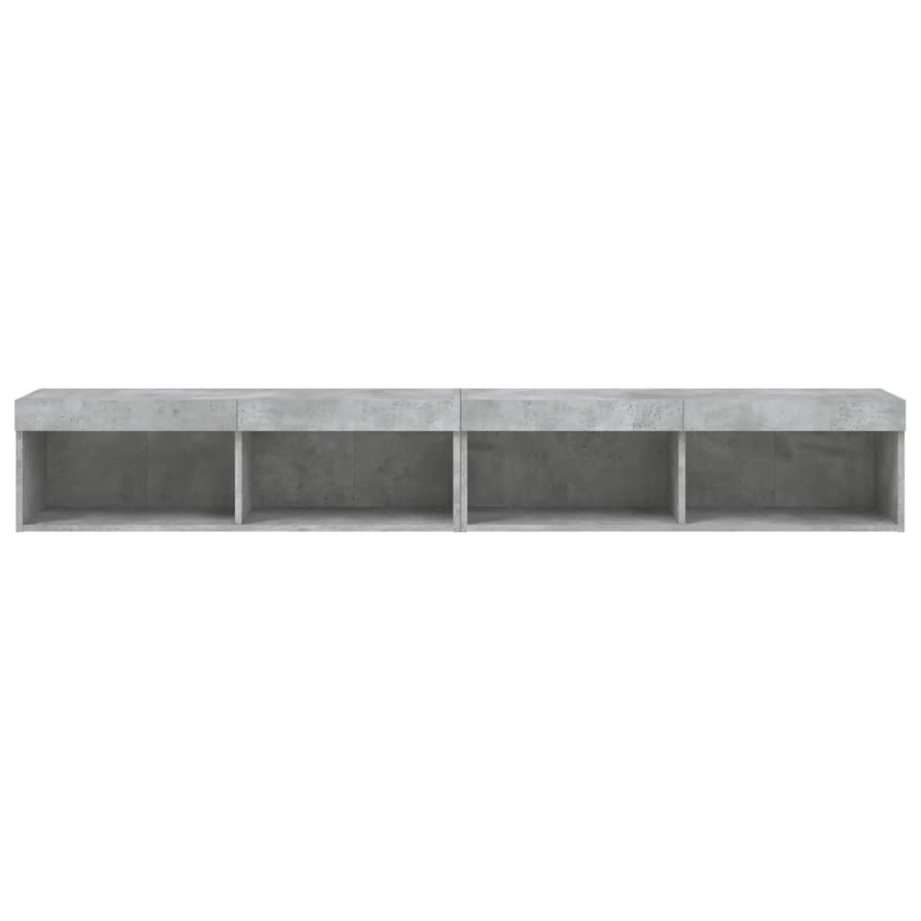 TV ormarići s LED svjetlima 2 kom boja betona 100x30x30 cm