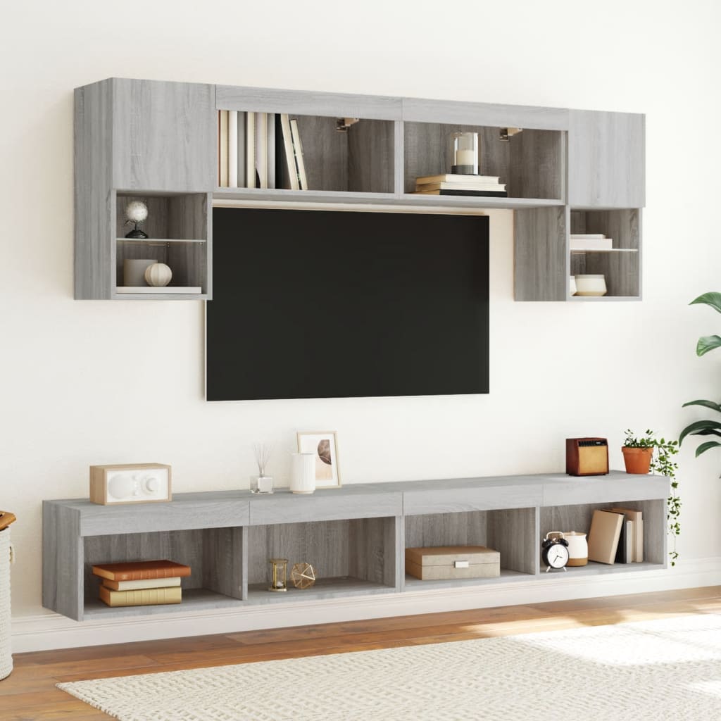 TV ormarići s LED svjetlima 2 kom boja hrasta 100x30x30 cm