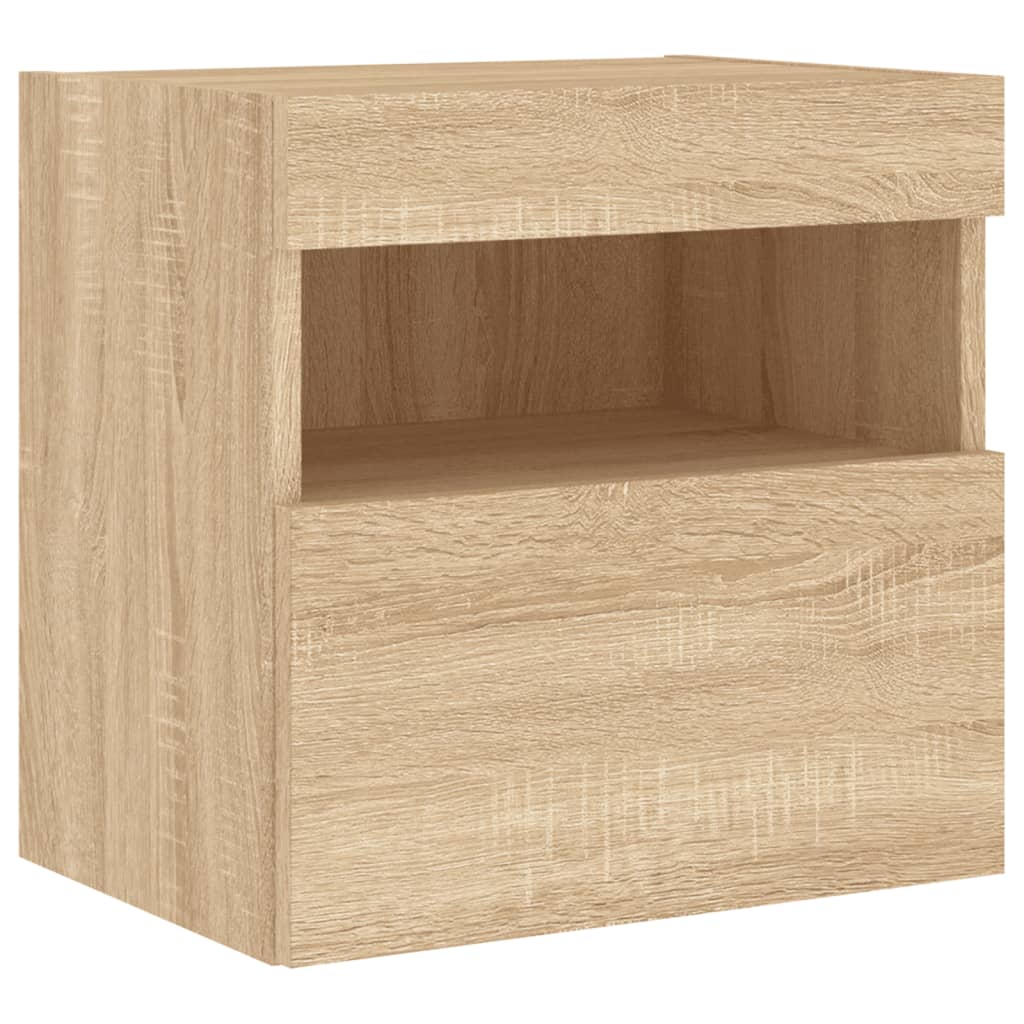 Zidni TV ormarić s LED svjetlima boja hrasta 40x30x40 cm