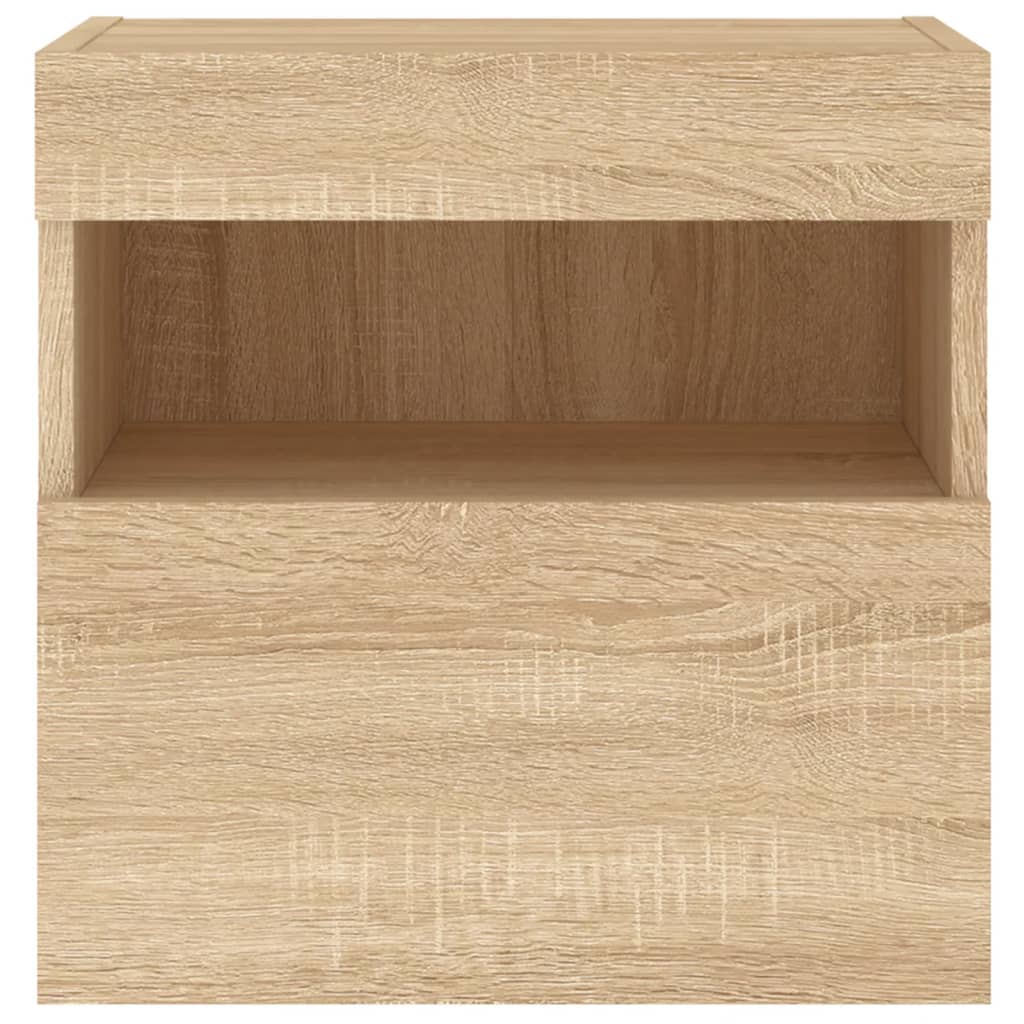 Zidni TV ormarić s LED svjetlima boja hrasta 40x30x40 cm
