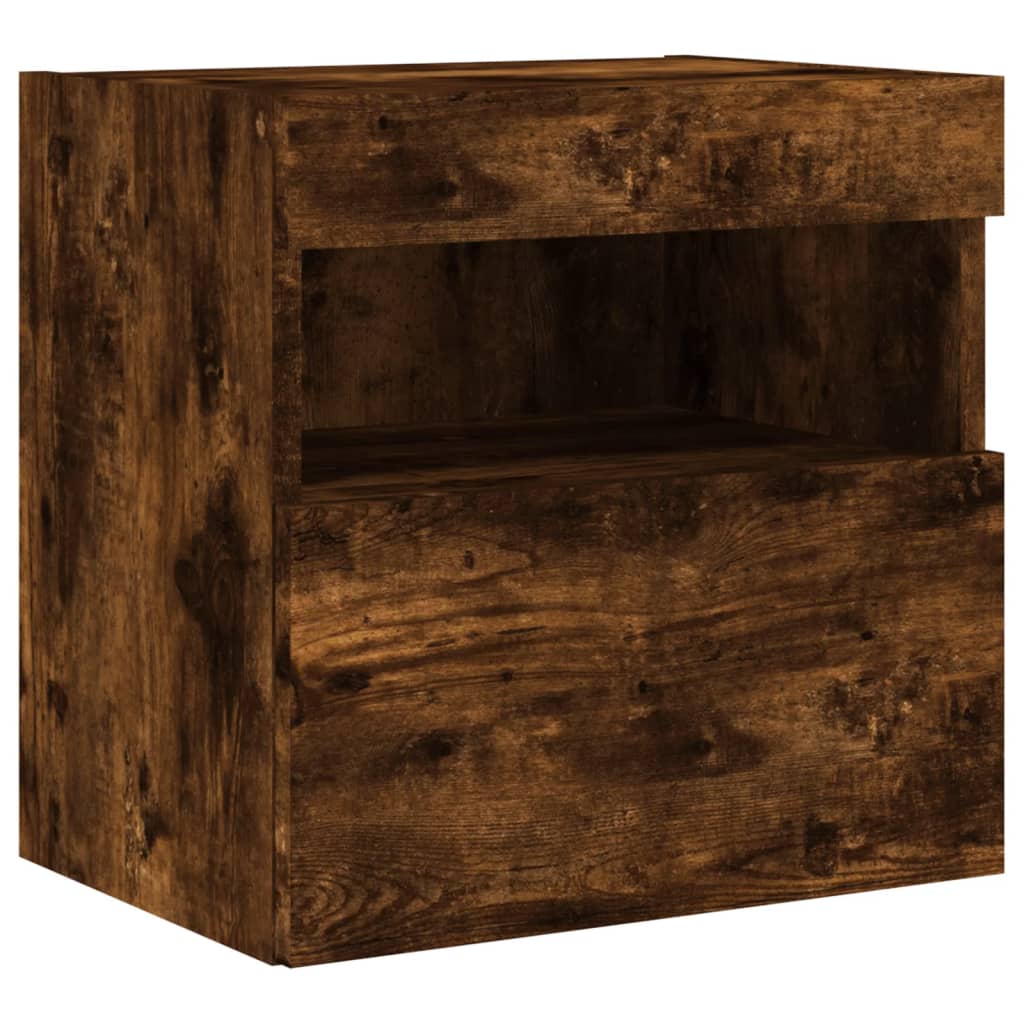 Zidni TV ormarić s LED svjetlima boja hrasta 40x30x40 cm