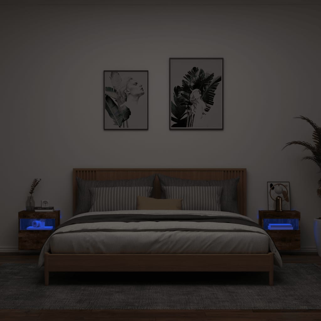 Zidni TV ormarići LED 2 kom boja hrasta 40x30x40 cm