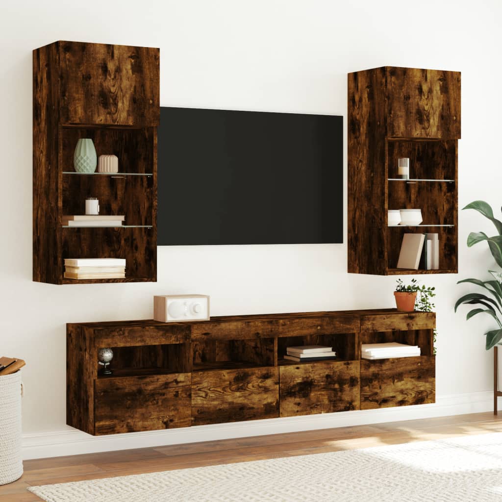 Zidni TV ormarići LED 2 kom boja hrasta 40x30x40 cm