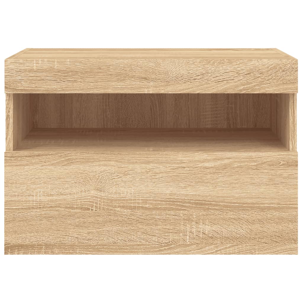 Zidni TV ormarić s LED svjetlima boja hrasta 60x30x40 cm
