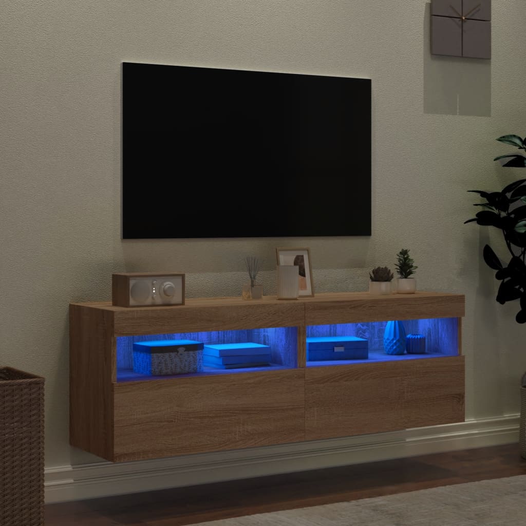 Zidni TV ormarići LED 2 kom boja hrasta sonome 60x30x40 cm